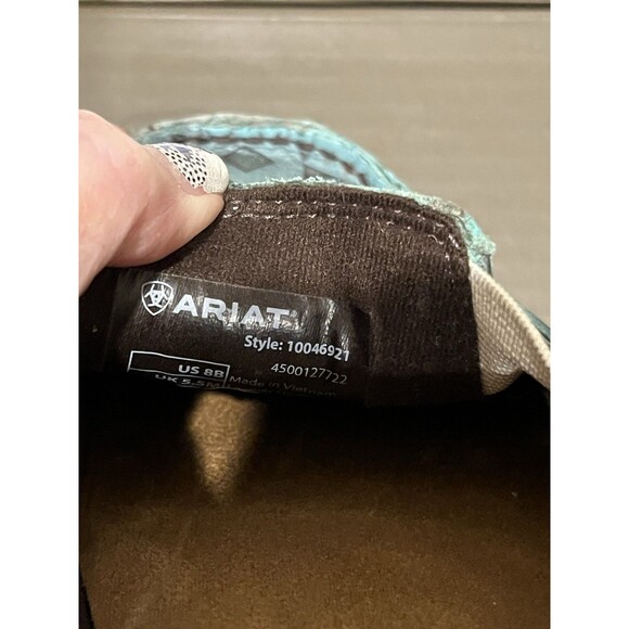Ariat Cruiser NWOT Turquoise Embossed Slip On Loafer Shoes Sz 8  10046921 - Picture 5 of 7
